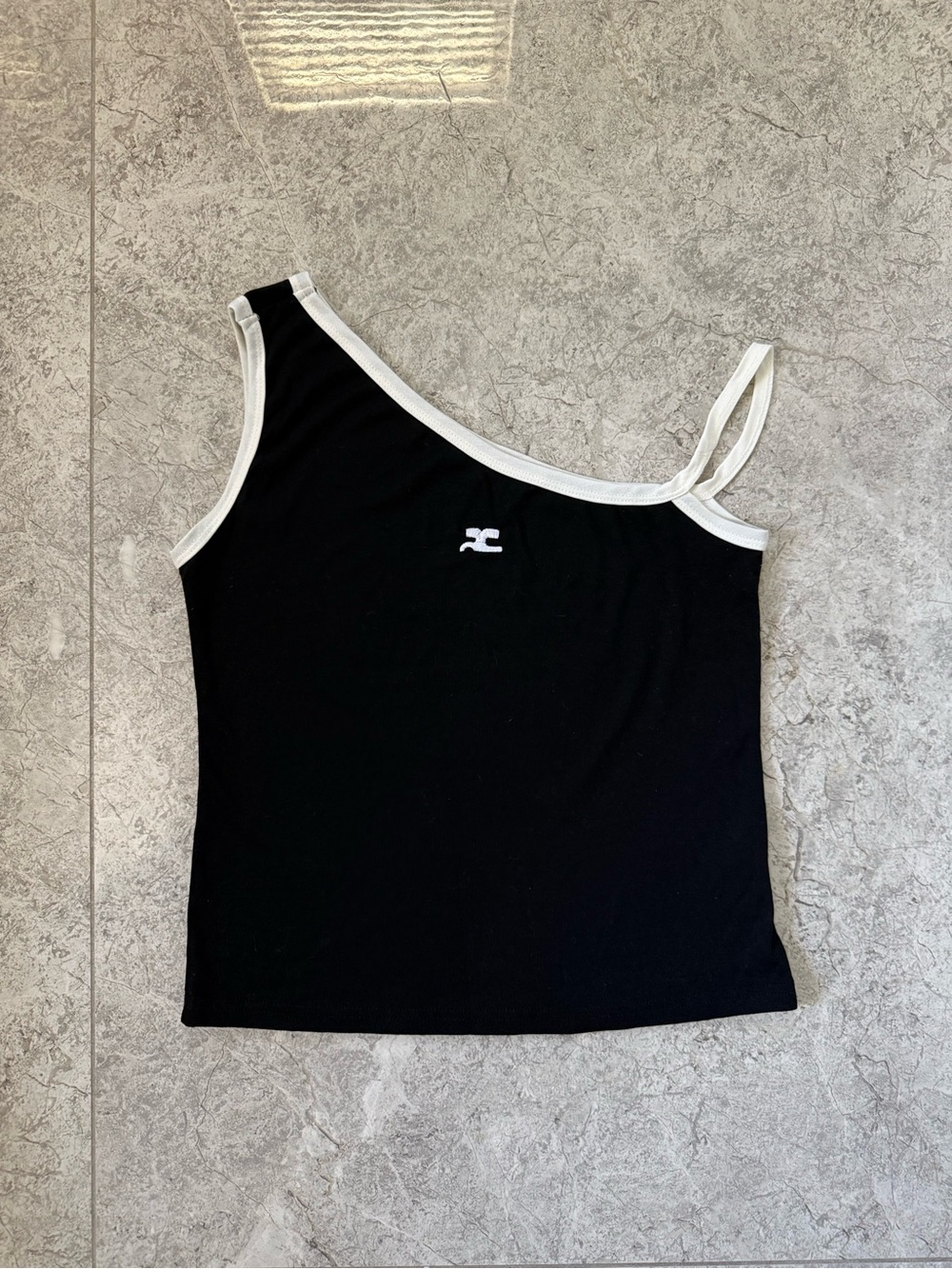 Stylish Asymmetrical Black Tank size M